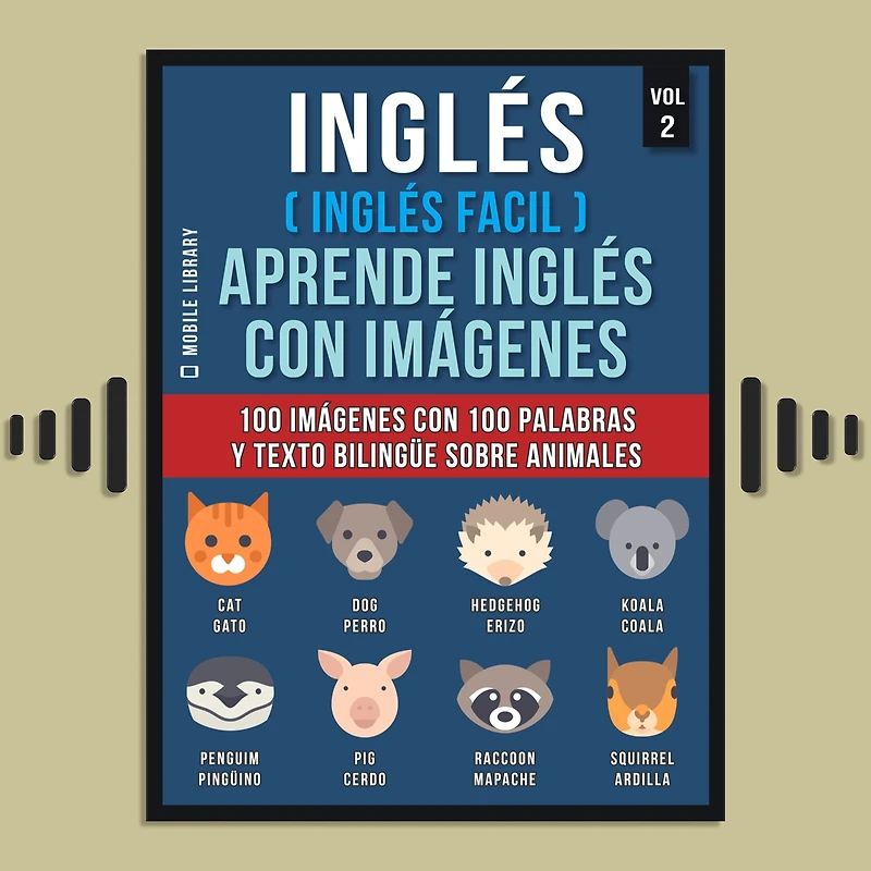 Inglés ( Facil ) Aprende con imágenes (Vol 2): 100 palabras y texto bilingüe sobre Animales