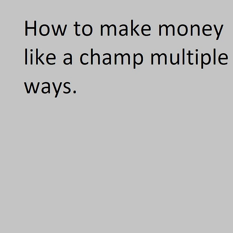 How to make money like a champ multiple ways.