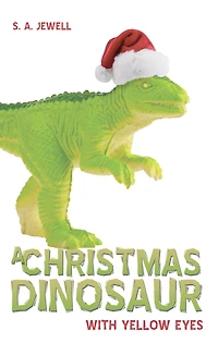 A Christmas Dinosaur With Yellow Eyes