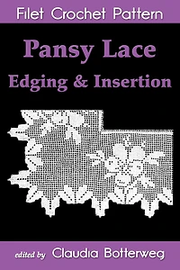 Pansy Lace Edging & Insertion Filet Crochet Pattern