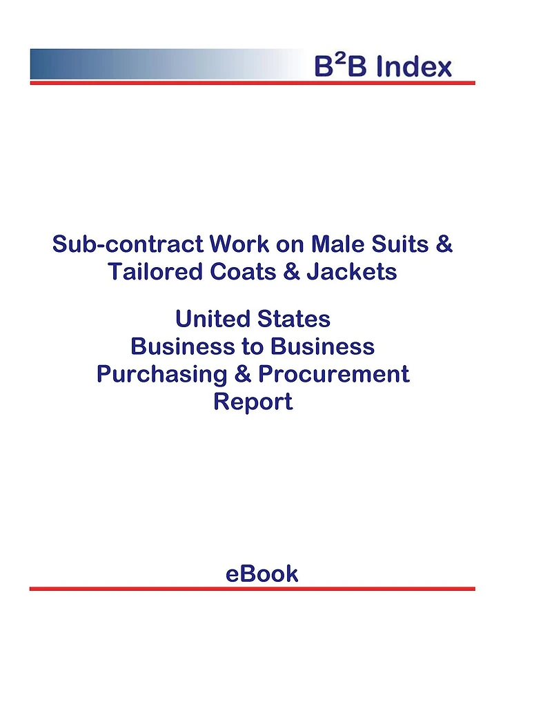 Sub-contract Work on Male Suits & Tailored Coats & Jackets B2B United States