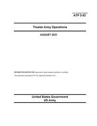 Army Techniques Publication ATP 3-93 Theater Operations August 2021