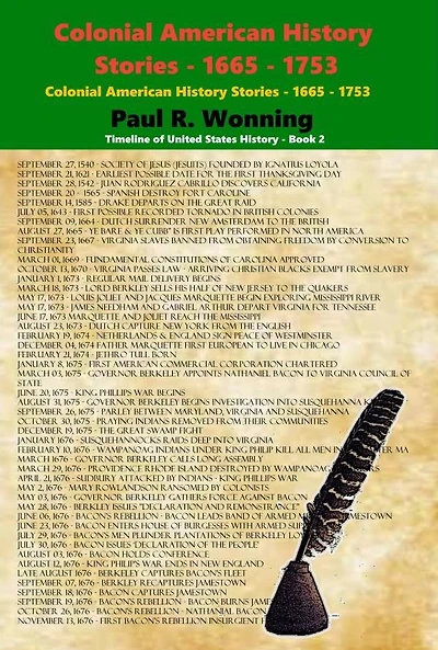 Colonial American History Stories - 1665 - 1753