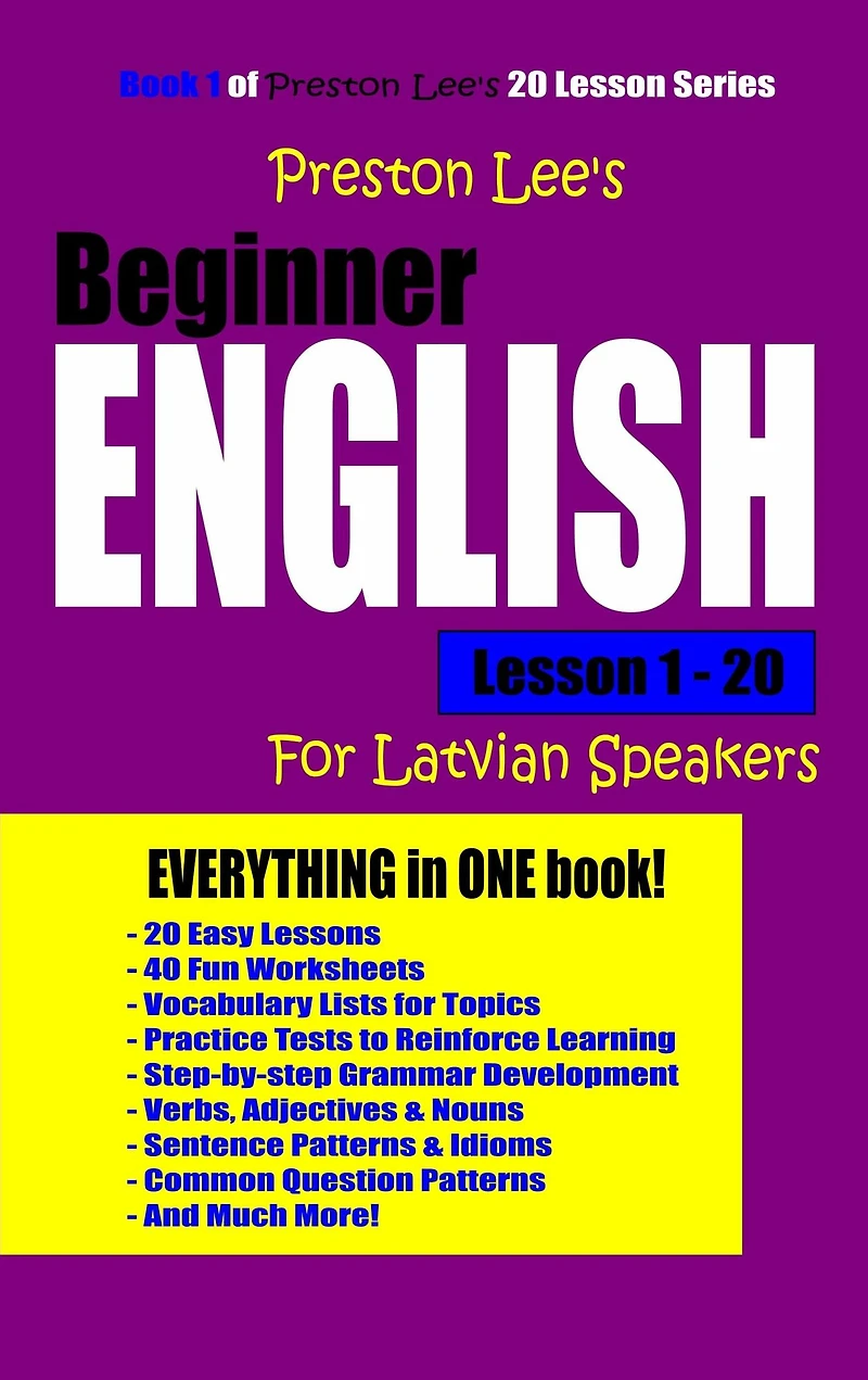 Preston Lee's Beginner English Lesson 1 - 20 For Latvian Speakers