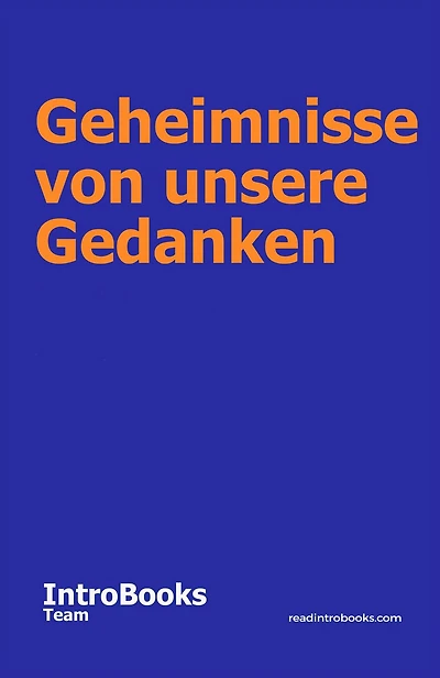 Geheimnisse von unsere Gedanken