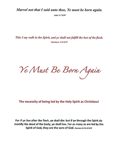 Ye Must Be Born Again
