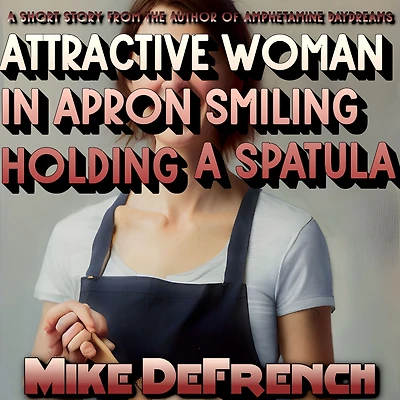 attractive woman apron smiling holding a spatula