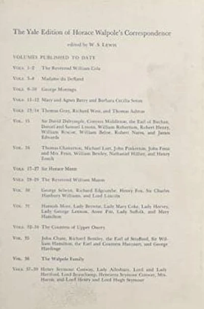The Yale Editions of Horace Walpole's Correspondence, Volume 17: With Sir Horace Mann, I