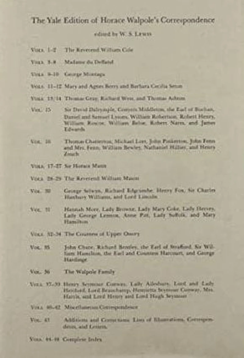 The Yale Editions of Horace Walpole's Correspondence, Volume 30: With George Selwyn, Lord Lincoln, Sir Charles Handbury Williams, Henry Fox, and Richard Edgcumbe