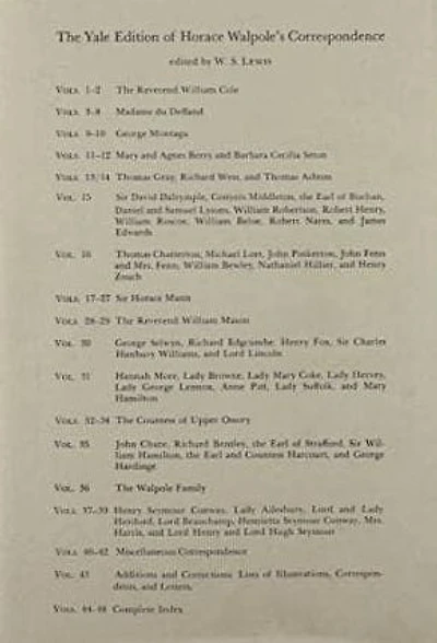 The Yale Editions of Horace Walpole's Correspondence, Volume 30: With George Selwyn, Lord Lincoln, Sir Charles Handbury Williams, Henry Fox, and Richard Edgcumbe