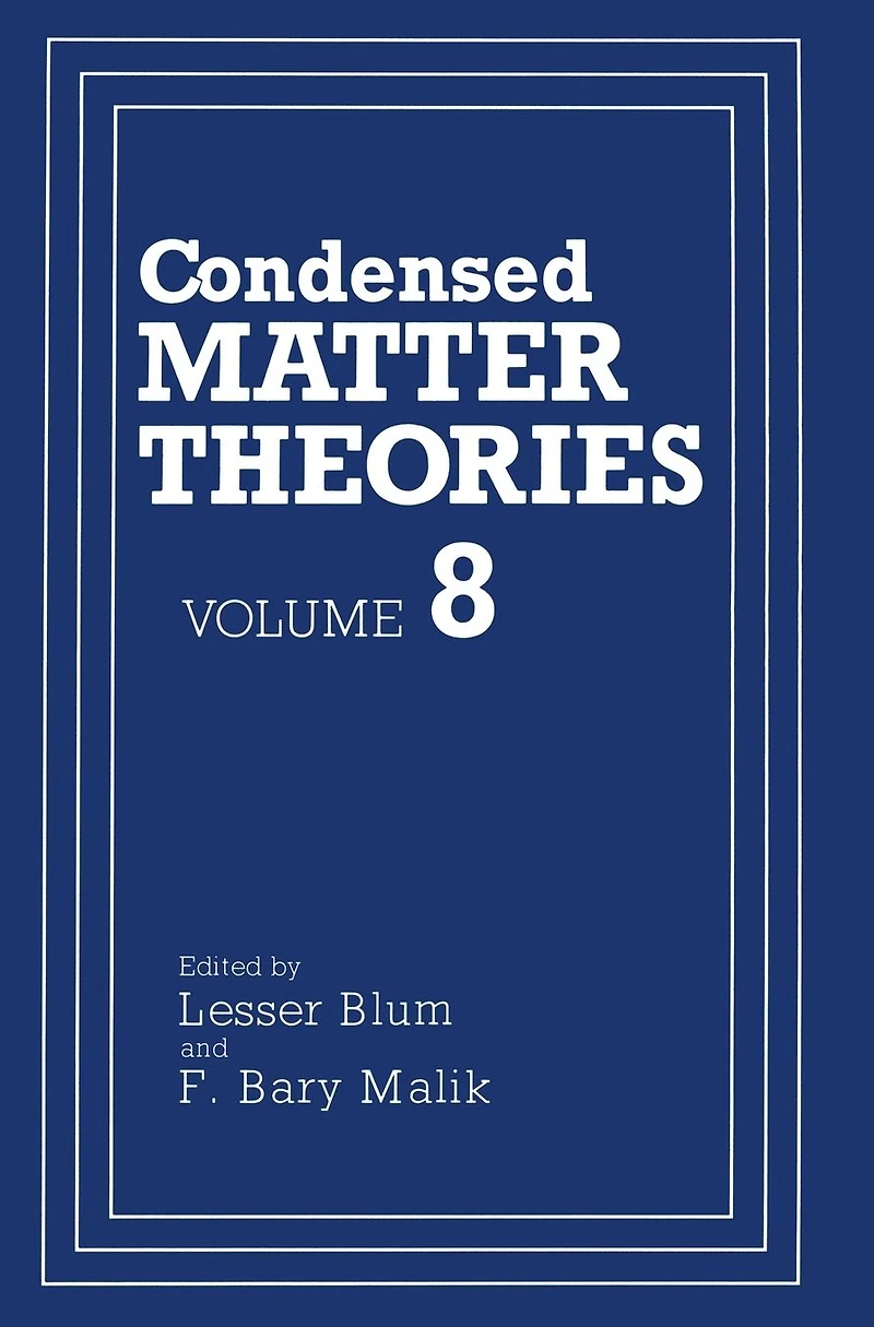 Condensed Matter Theories