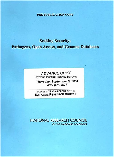 Seeking Security: Pathogens, Open Access, and Genome Databases