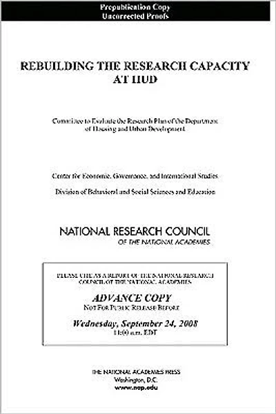 Rebuilding the Research Capacity at HUD