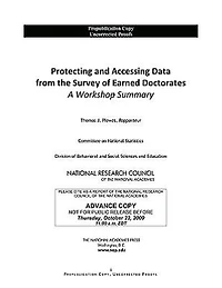 Protecting and Accessing Data from the Survey of Earned Doctorates: A Workshop Summary