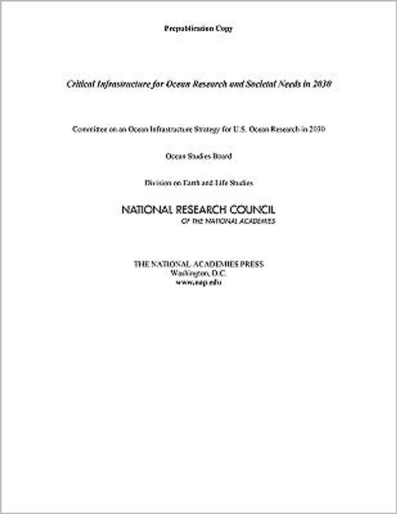Critical Infrastructure for Ocean Research and Societal Needs in 2030