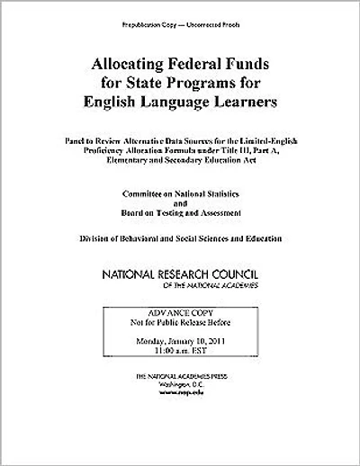 Allocating Federal Funds for State Programs for English Language Learners