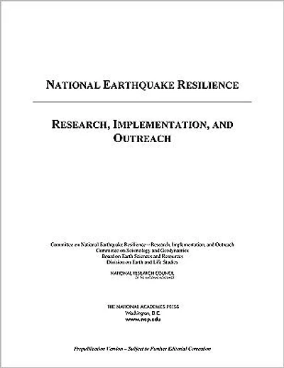 National Earthquake Resilience: Research, Implementation, and Outreach