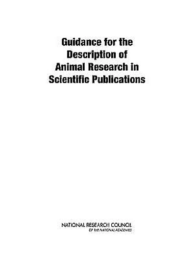 Guidance for the Description of Animal Research in Scientific Publications
