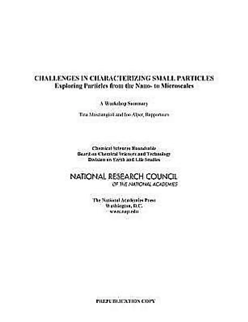 Challenges in Characterizing Small Particles: Exploring Particles from the Nano- to Microscale: A Workshop Summary
