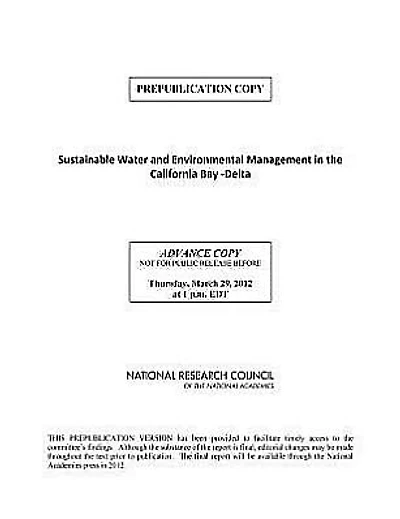 Sustainable Water and Environmental Management in the California Bay-Delta
