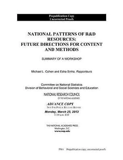 National Patterns of R&D Resources: Future Directions for Content and Methods: Summary of a Workshop