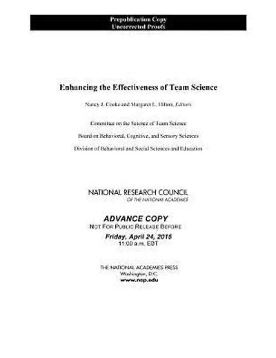 Enhancing the Effectiveness of Team Science