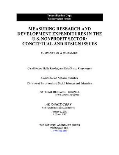 Measuring Research and Development Expenditures in the U.S. Nonprofit Sector: Conceptual and Design Issues: Summary of a Workshop