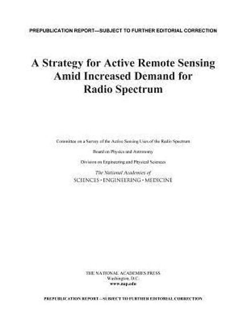 A Strategy for Active Remote Sensing Amid Increased Demand for Radio Spectrum