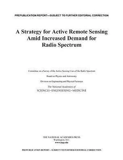 A Strategy for Active Remote Sensing Amid Increased Demand for Radio Spectrum