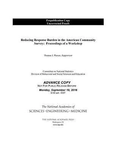 Reducing Response Burden in the American Community Survey: Proceedings of a Workshop