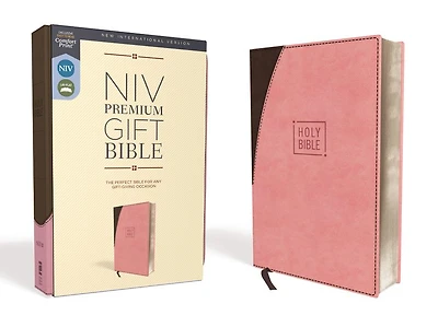 NIV, Premium Gift Bible, Leathersoft, /Brown, Red Letter