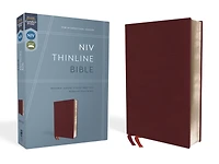 NIV, Thinline Bible, Bonded Leather, Burgundy, Red Letter, Comfort Print