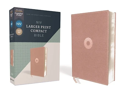 NIV, Larger Print Compact Bible, Leathersoft, Pink, Red Letter, Comfort Print