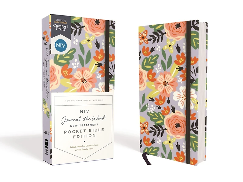 NIV, Journal the Word New Testament (Perfect for Note-Taking), Pocket Bible Edition, Hardcover, Floral, Red Letter, Comfort Print
