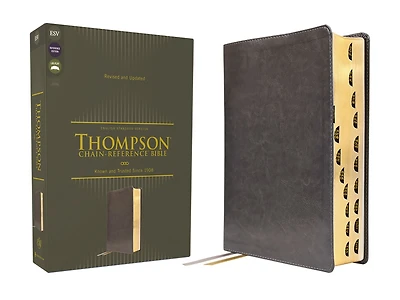 ESV, Thompson Chain-Reference Bible, Leathersoft, Gray, Red Letter, Thumb Indexed