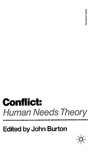 Conflict: Human Needs Theory