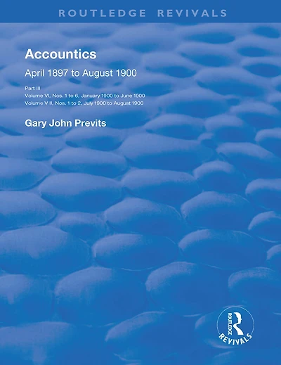 Accountics, Part III: January 1900 to August