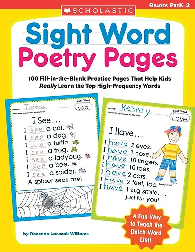 Sight Word Poetry Pages