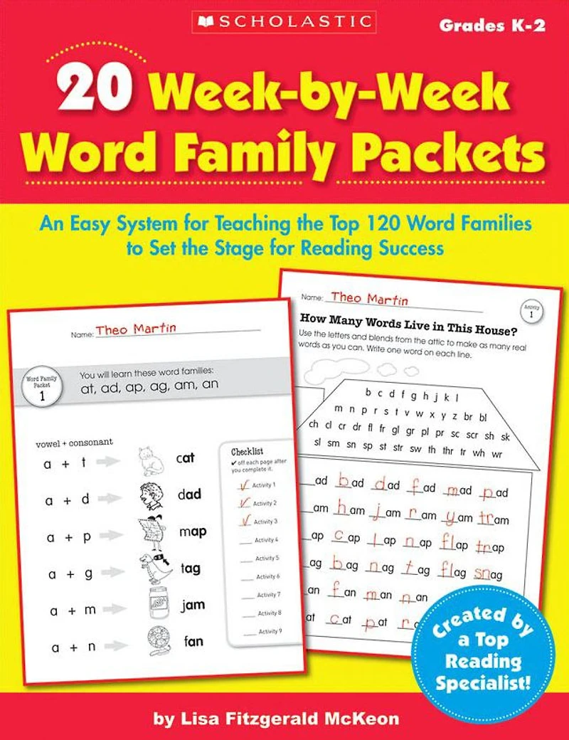 20 Week-By-Week Word Family Packets