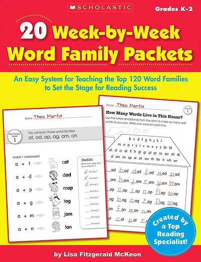 20 Week-By-Week Word Family Packets