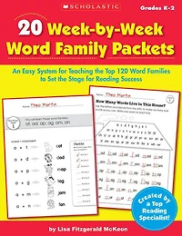 20 Week-By-Week Word Family Packets