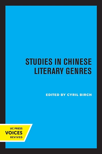 Studies Chinese Literary Genres