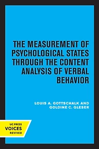 the Measurement of Psychological States Through Content Analysis Verbal Behavior