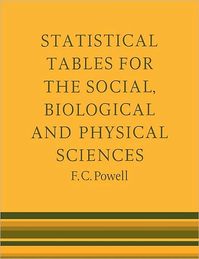 Statistical Tables for the Social Biological and Physical Sciences