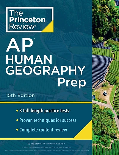 Princeton Review AP Human Geography Prep, 15th Edition: 3 Practice Tests + Complete Content Review + Strategies & Techniques