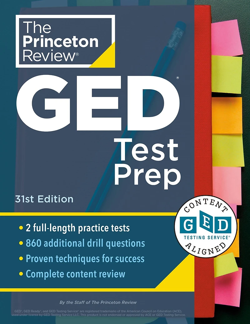 Princeton Review GED Test Prep, 31st Edition: 2 Practice Tests + & Techniques Online Features