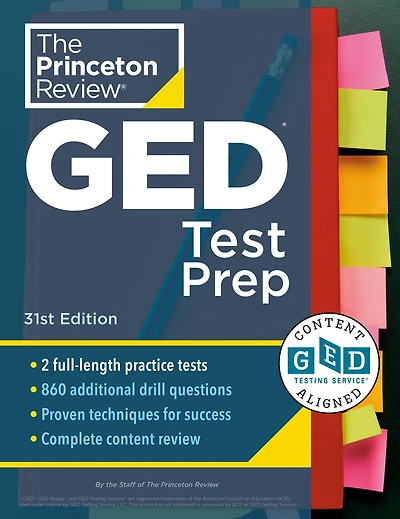 Princeton Review GED Test Prep, 31st Edition: 2 Practice Tests + & Techniques Online Features