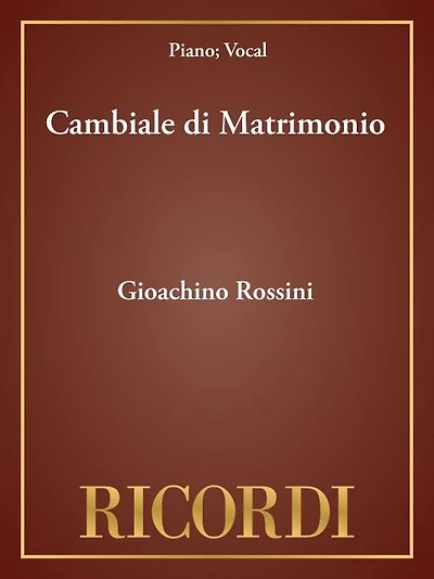 Cambiale di Matrimonio: Vocal Score