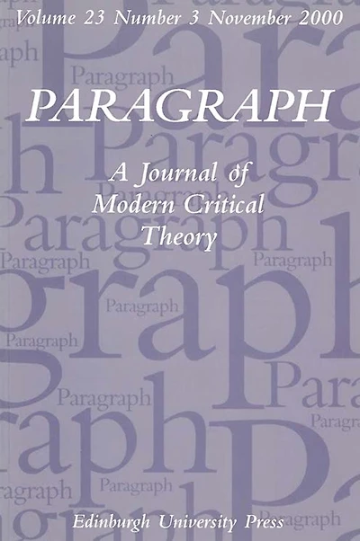 Revisiting the Scene of Writing: New Readings of Cixous: Paragraph Volume 23, Issue 3