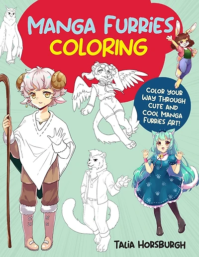 Manga Furries Coloring: Color your way through cute and cool manga furries art!